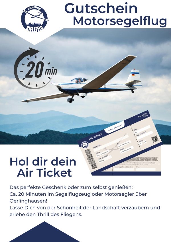Gutschein für 20 Minuten Motorsegelflug